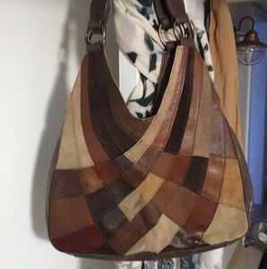 Glorious Wilsons Leather patch work shoulder bag